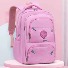 Premium kids school bags pakistan in pink with multi-compartments